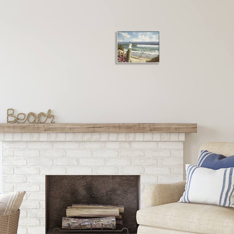 Stupell Endless Seas Beach Seagulls Framed Giclee Art by Alan Giana