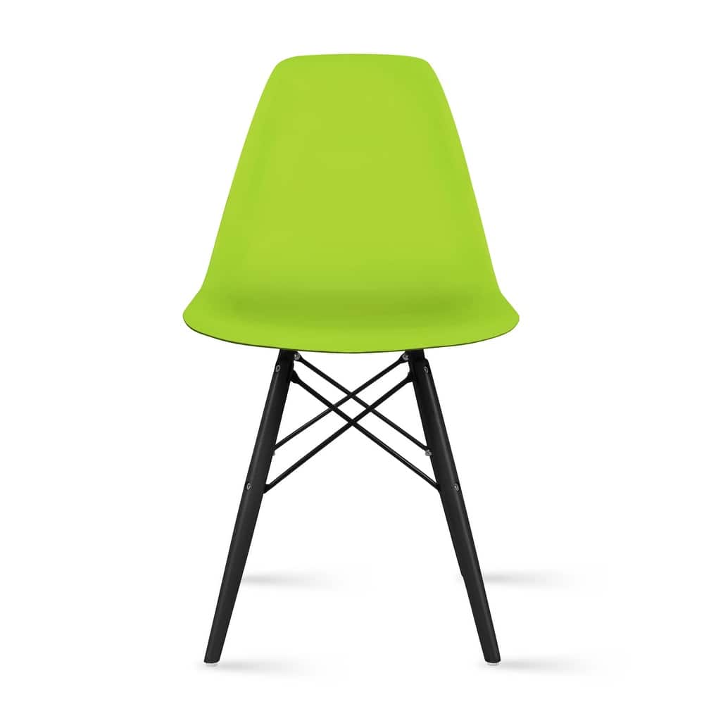 Designer Plastic Eiffel Chair Natural Wood Legs Retro Dining Armless With Back Desk Accent Living Room Side Dowel DSW