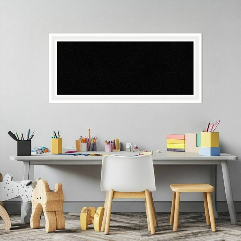 Oliver White Narrow Wood Framed Cork Board - Bulletin Board, Organization Board, Pin Board