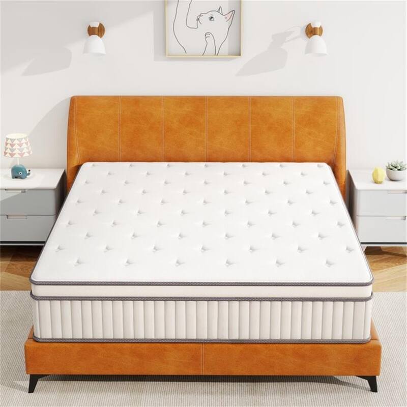 12 Inch Twin Size Hybrid Full Mattress,Memory Foam Hybrid Mattress , Medium Feel Mattress for Pressure Relief - Twin