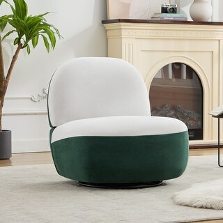 Chenille Color Blocking Swivel Chair