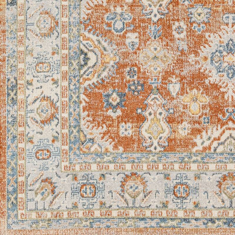 Livabliss Lillian Machine Washable Floral Medallion Area Rug