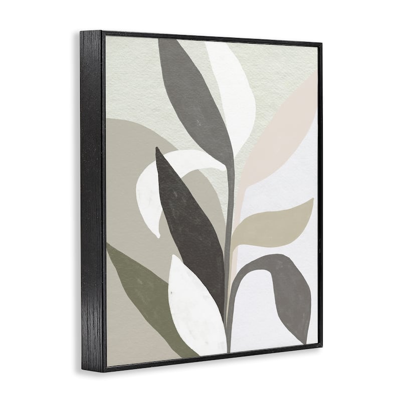 Stupell Soft Modern Organic Leaves Framed Giclee Art Design By June Erica Vess