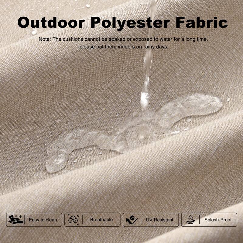 OVIOS 5 Piece Outdoor Wicker Loveseat Rocking Chair Set