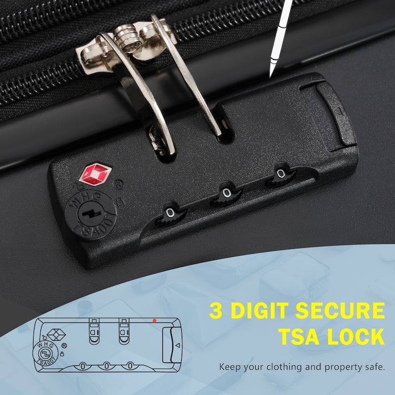 Front Opening Luggage Set 3 Piece,USB Port, Expandable Luggage with Handle Bag Spinner Wheels TSA Lock