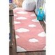 preview thumbnail 12 of 22, Nuloom Handmade Modern Clouds Pattern Kids Area Rug 2' 6" x 8' - Pink - Runner