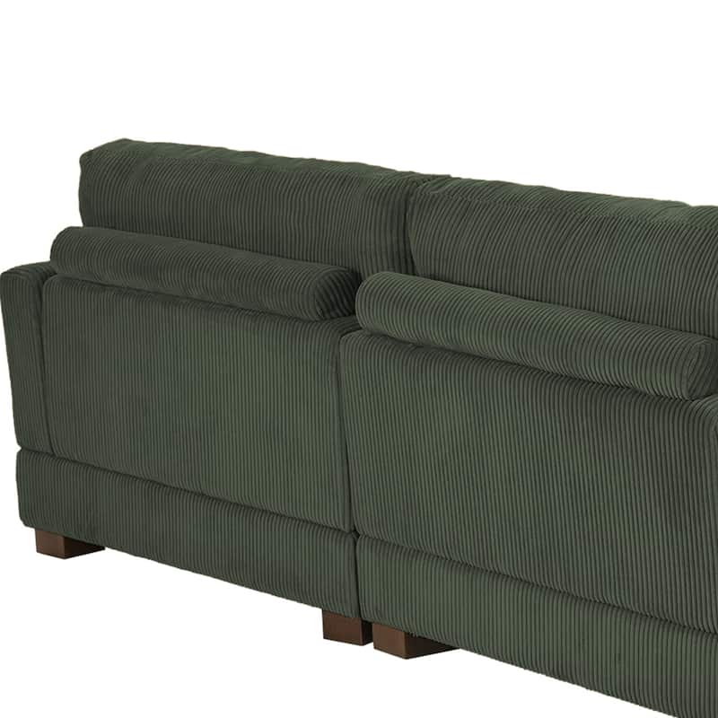 5-Piece U Shaped Couch Modular Sectional Sofa with Ottoman