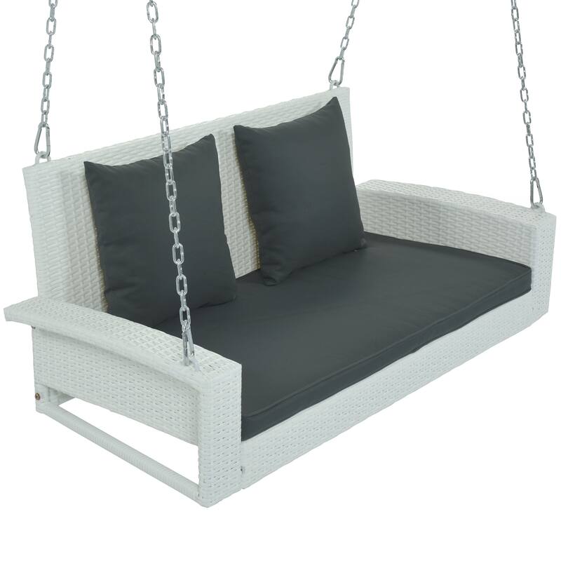 2-Person Wicker Hanging Porch Swing