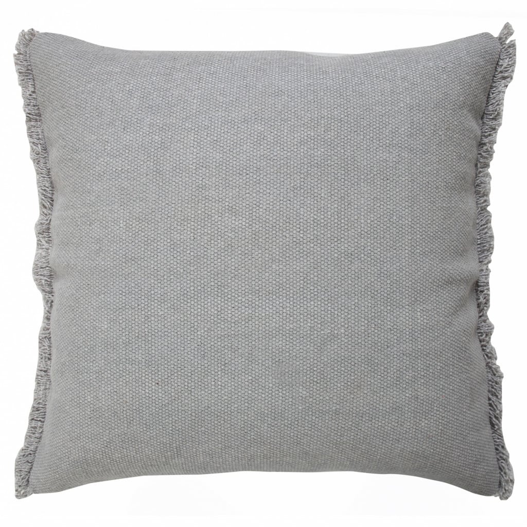 HomeRoots 20" X 20" Microchip Gray And Light Gray 100% Cotton Zippered Pillow
