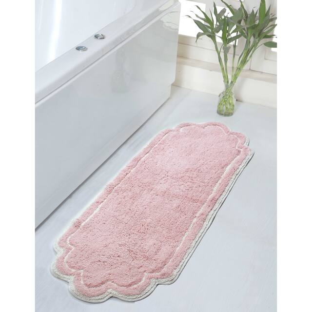 Home Weavers Allure Collection Absorbent Cotton, Machine Washable and Dry Bath Rugs - 21"x54" - Pink