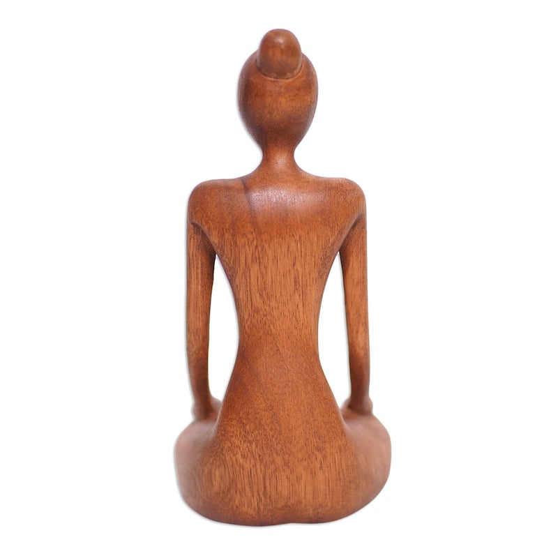 Novica Handmade Calm Down Wood Statuette