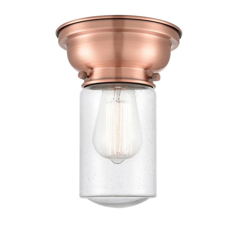 Innovations Lighting Dover 6" Wide Convertible Flush Mount Ceiling - Antique Copper / Seedy