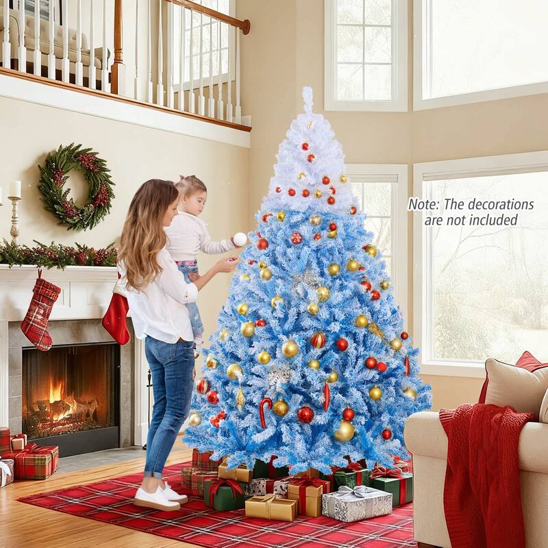Costway 5/6/7/8 FT Artificial Christmas Tree with 180/250/350/470 Warm - See Details
