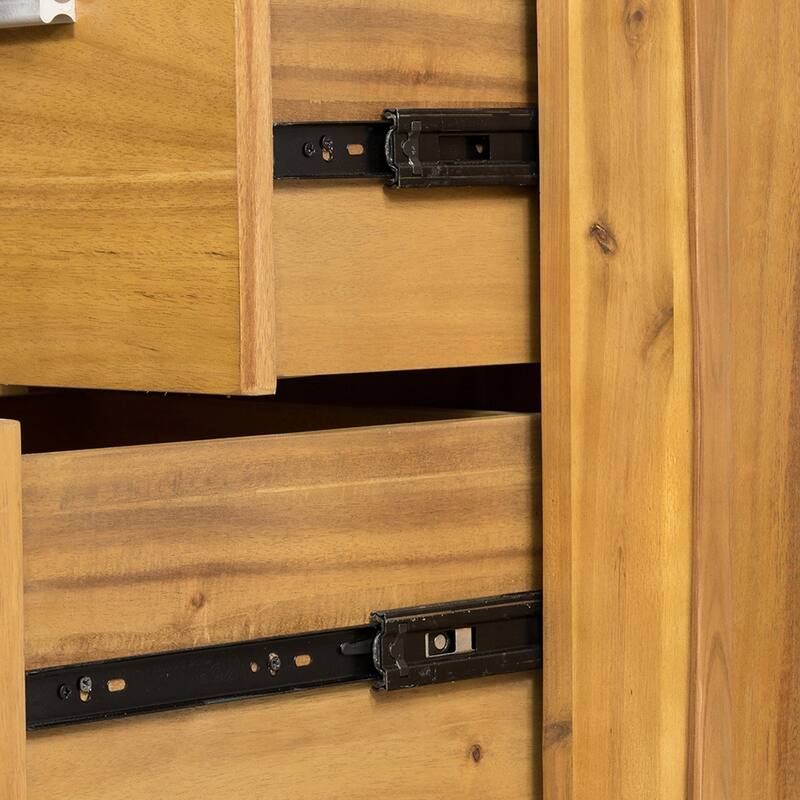 Nightstand Brown Office Wooden Accent Cabinet, Magazine Storage Cabinet, Living Room Small Storage Cabinet with 2 Drawer