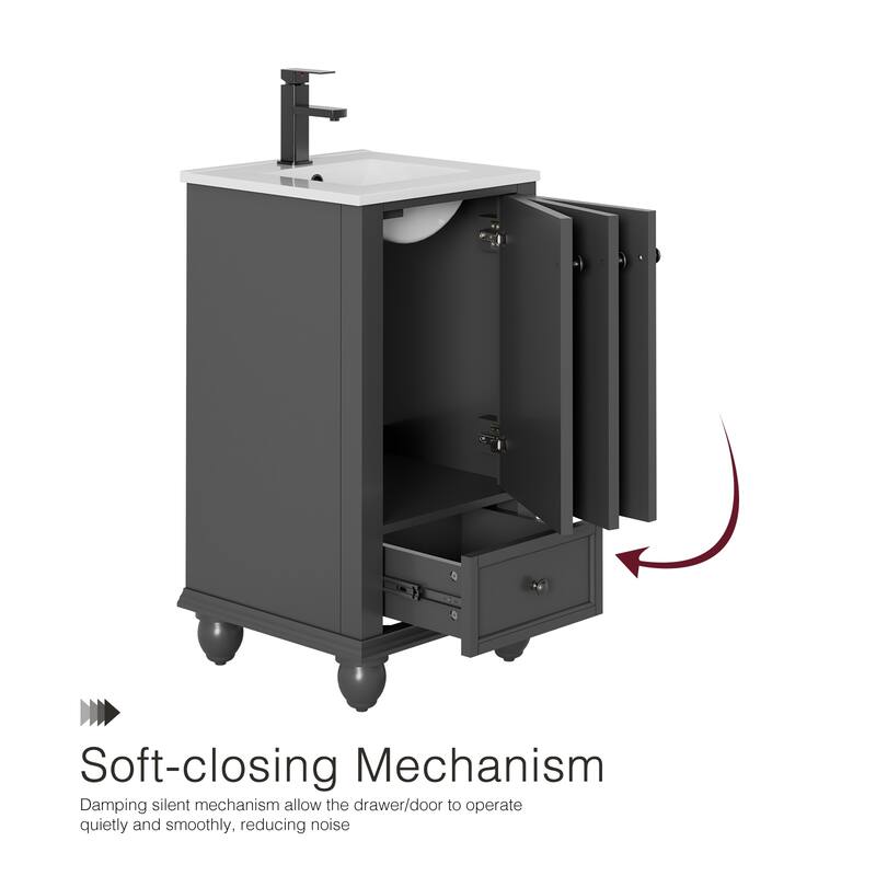 Bathroom Vanity with Sink Combo Set, Free Standing Bathroom Storage Cabinet