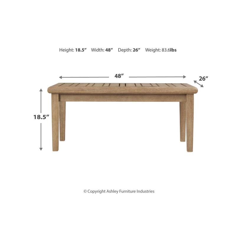 Signature Design by Ashley Gerianne Outdoor Brown Rectangular Cocktail Table - 50" W x 26" D x 18.63" H