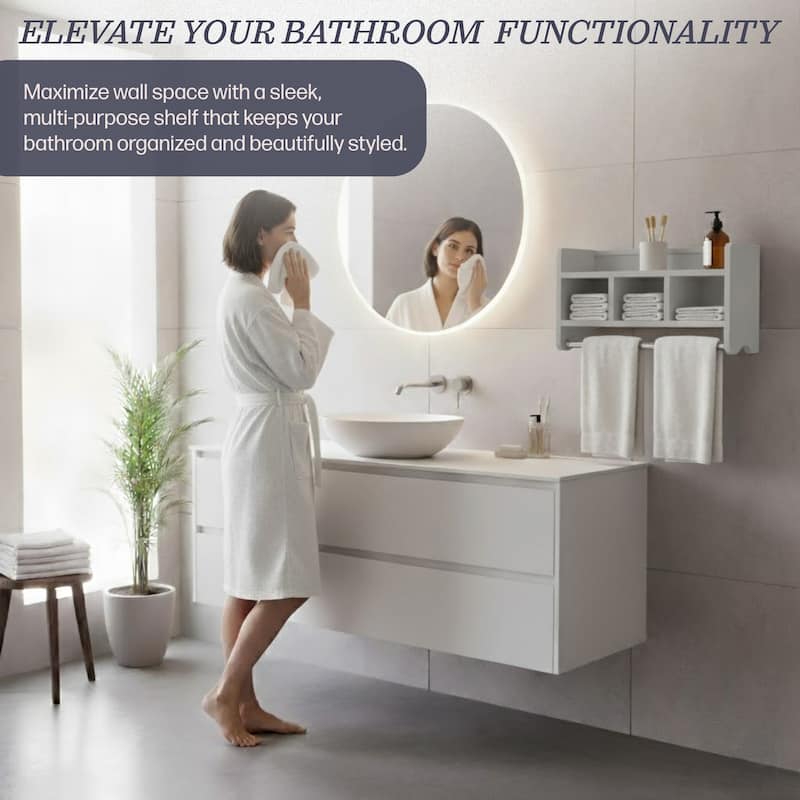 Alaterre 25-inch Wood Bath Storage Shelf