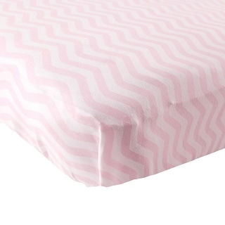 Luvable Friends Baby Girl Fitted Crib Sheet, Pink Chevron, One Size - Pink Chevron - One Size