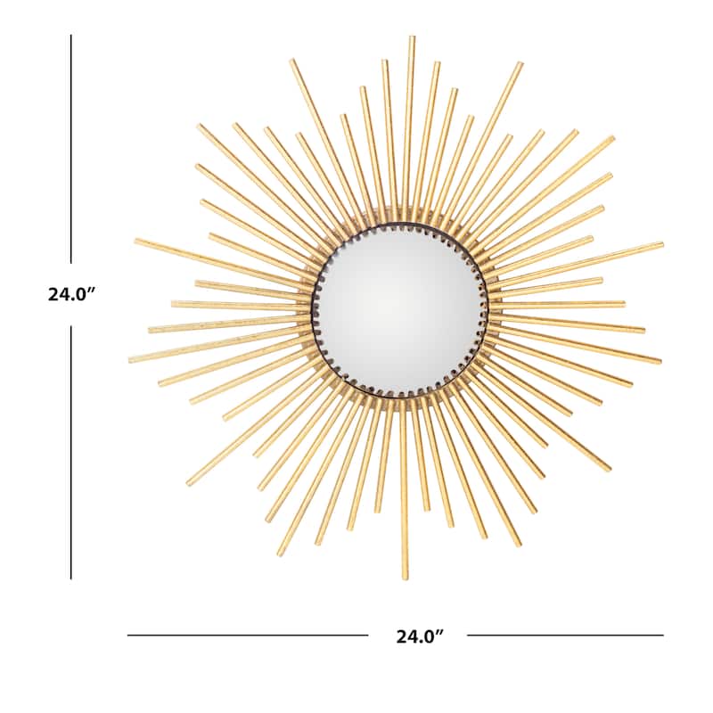SAFAVIEH Demi 24-inch Gold Sunburst Round Mirror - 24" W x 1.5" L x 24" H - 24Wx2Dx24H