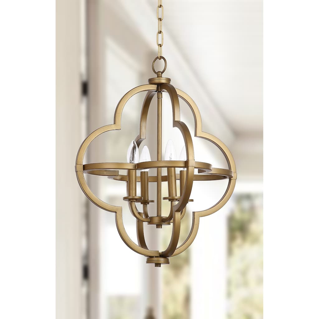 SAFAVIEH Lighting Chiquita Adjustable 4-Light Gold Orb Pendant - 18.5"x18.5"x22.5-94.5" - 19Wx19Dx95H