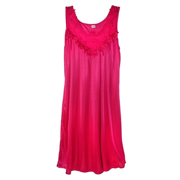 CTM® Women's Lace Front Sleeveless Nightgown
