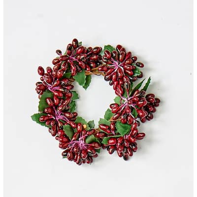 1.5" Seed Candle Ring, Burgundy, Set of 2 - 3
