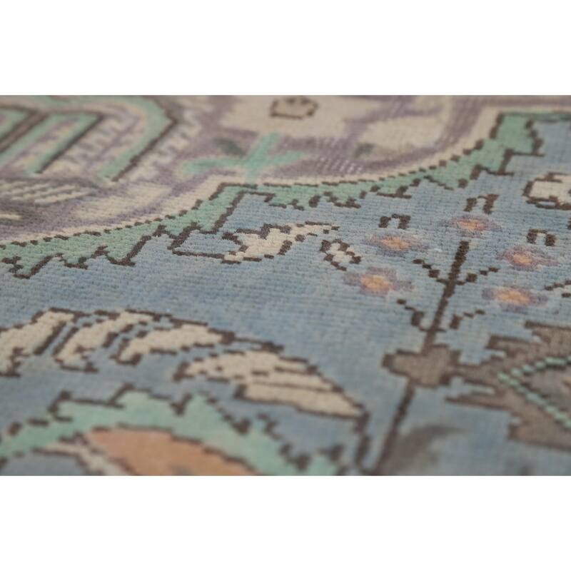 Blue Tabriz Persian Area Rug Hand-Knotted Bedroom Wool Carpet - 6'9"x 9'5"