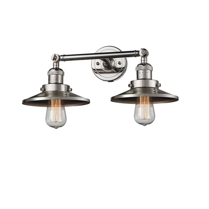 Innovations Lighting Railroad 2 Light 18" Wide Bathroom Vanity Light - Polished Nickel