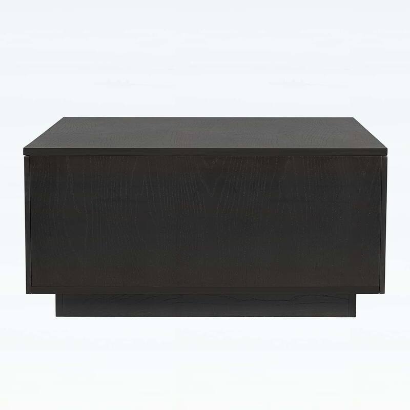 Square Coffee Table with 4 Spacious Drawers,Ideal for Modern and Traditional Living Rooms