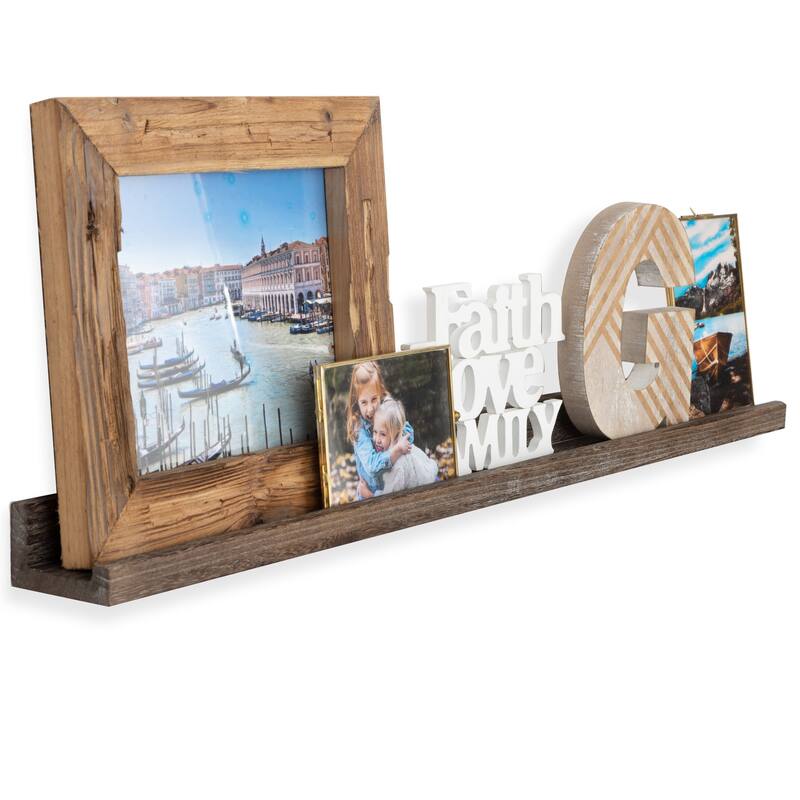 Rustic State Set of 3 Wall Mounted Shelves Picture Ledge 36 Inch