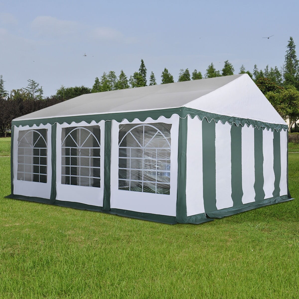 Shop Costway 20 X20 Wedding Tent Shelter Heavy Duty Outdoor Party Canopy Carport Green Overstock 16565474