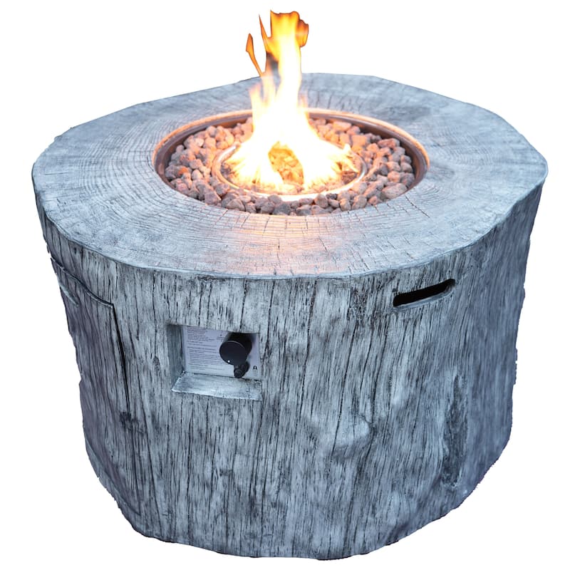 50000 BTU 40" Gray Aluminum Natural Gas Round Fire Pit Table With Cover