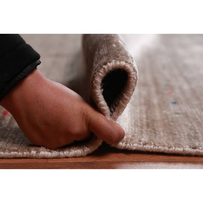 Gabbeh Indian Area Rug Handmade Silk Carpet - 9'3" x 11'10"