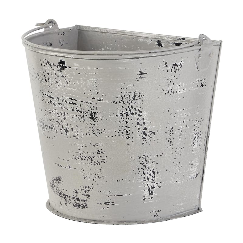 White Metal Indoor Outdoor Planter