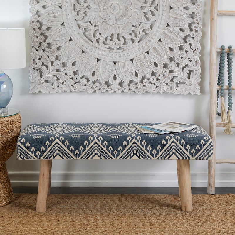 Bohemian Wood Bench - Blue