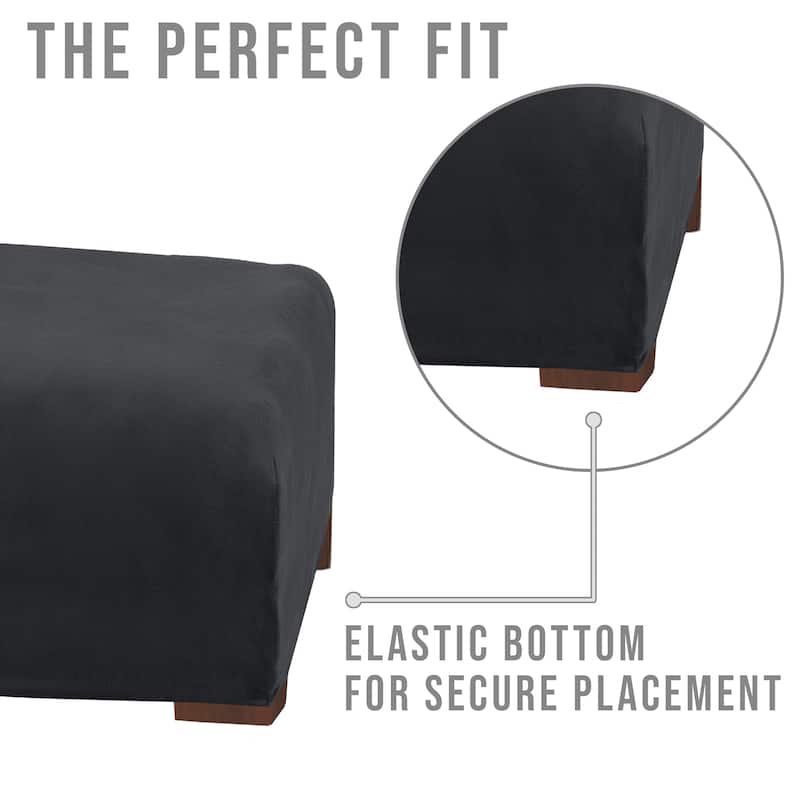 Premium Stretch Velvet-Plush Ottoman Slipcover