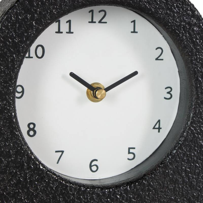 Metal Textured Clock with Gold Accents - Set of 2 Multi Colored - Roche River Decor