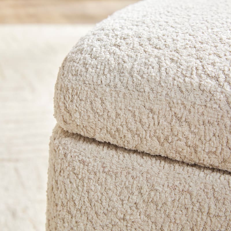 Walker Edison Contemporary Boucle Small Storage Ottoman