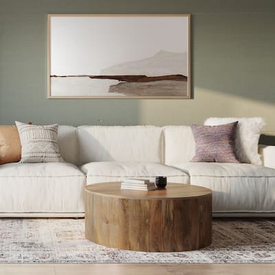 WYNDENHALL Hillmount Round Drum Coffee Table - 36"d x 36" w x 14"h