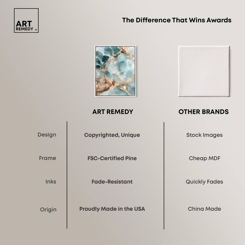 Teal Marble Majesty Canvas by Art Remedy