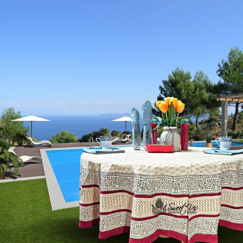 Cotton Bagru Block Print Cotton Tablecloth Linen Collection