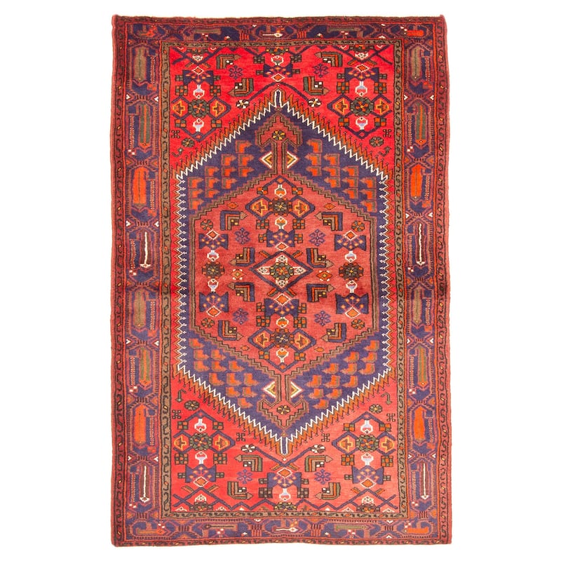 ECARPETGALLERY Hand-knotted Andelz Red Wool Rug - 4'3 x 6'8