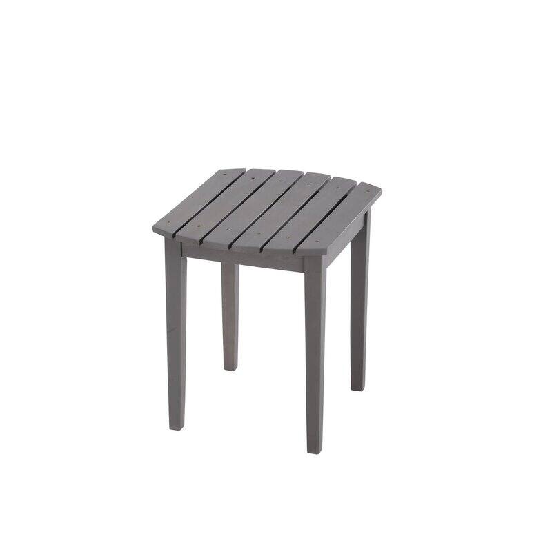 Oceanic Collection Solid Wood Side Table - Dark Grey