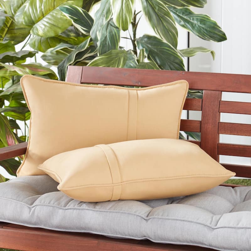 Greendale Home Fashions Sunbrella 21" x 14" Rectangle Outdoor Throw Pillow (Set of 2) - Canvas Wheat