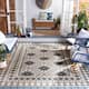 SAFAVIEH Veranda Eyvor Indoor/ Outdoor Waterproof Patio Backyard Rug - 5'3" x 5'3" Square - Ivory/Slate