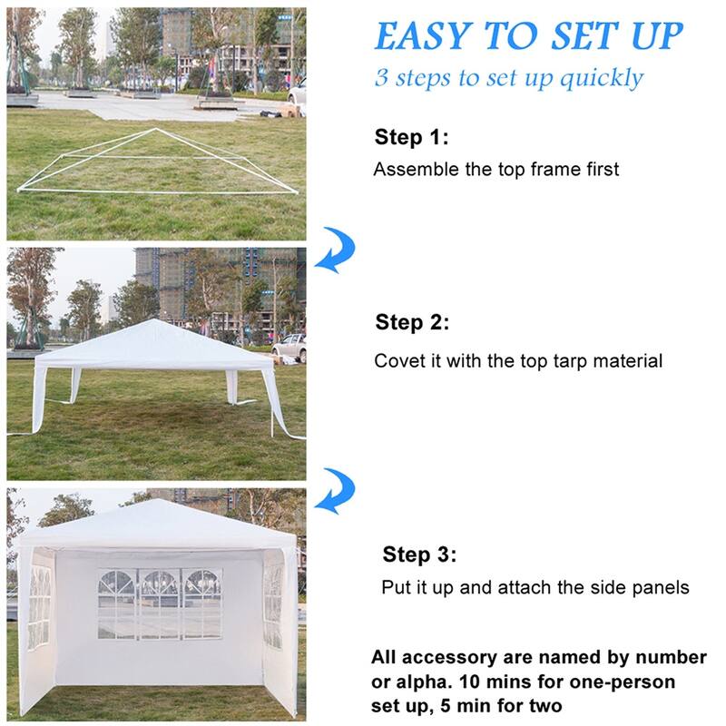 3 x 3m Three Sides Waterproof Tent with Spiral Tubes