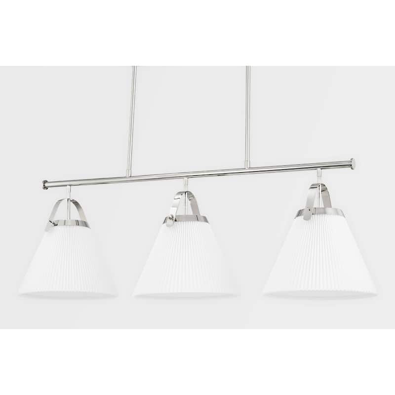 Aldridge 3-Light Island Light with White Shade