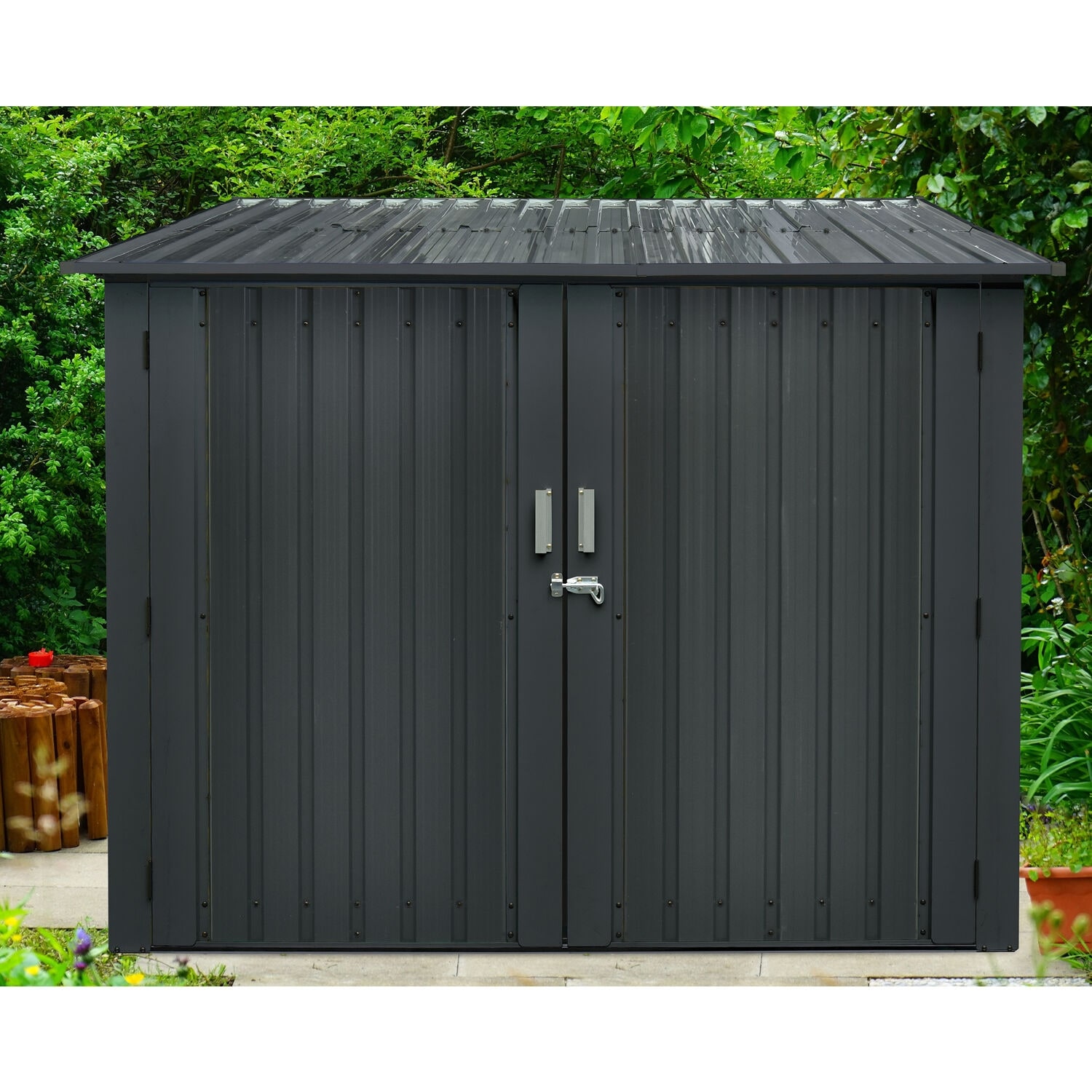 Galvanized Steel Bicycle Storage Shed with Twist Lock and Key for