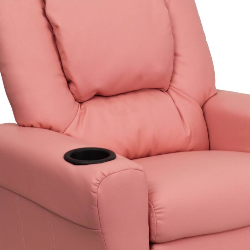 Contemporary Kids Recliner with Cup Holder and Headrest - 24"W x 21.5" - 36.5"D x 27"H