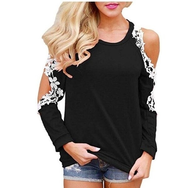off the shoulder loose long sleeve top